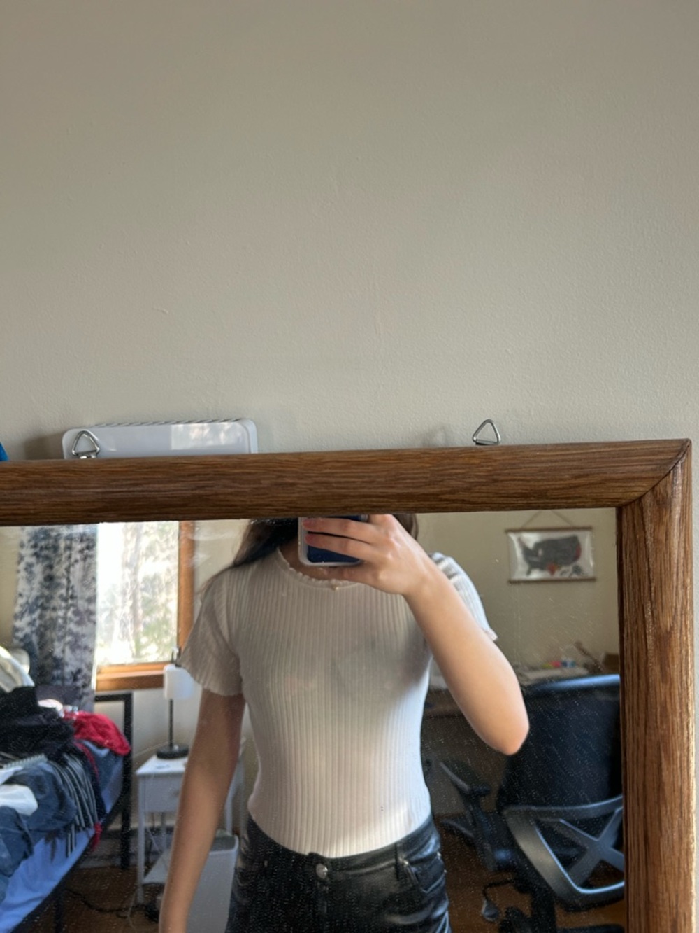 Fitted White Ribbed Short Sleeve Top Banana Republic